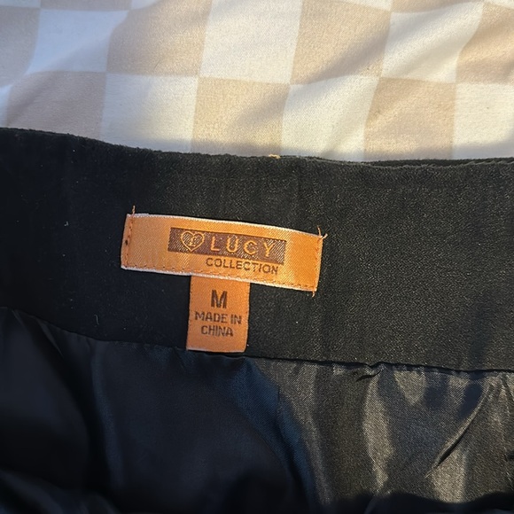 Black suede Lucky skirt with floral print - Picture 8 of 9